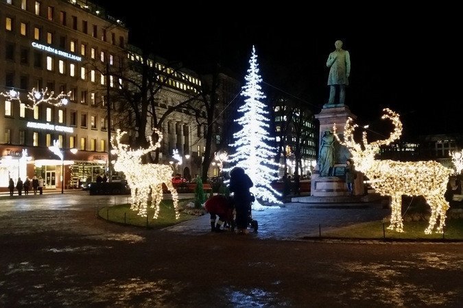 Jólalegt er orðið í finnskum borgum eins og víðar. Mynd: Hreinn Óskarsson.