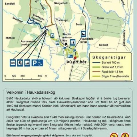 Kort af Haukadal