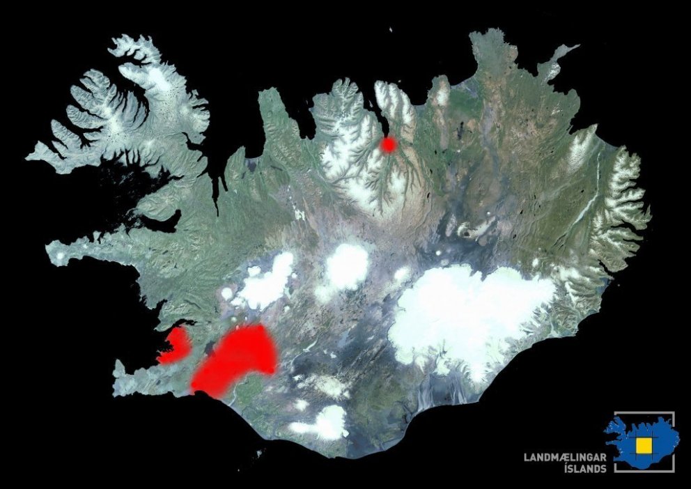 Útbreiðsla birkiþélu 2017. Kort: Brynja Hrafnkelsdóttir/Landmælingar Útbreiðsla birkiþélu 2017. Kort: Brynja Hrafnkelsdóttir/Landmælingar